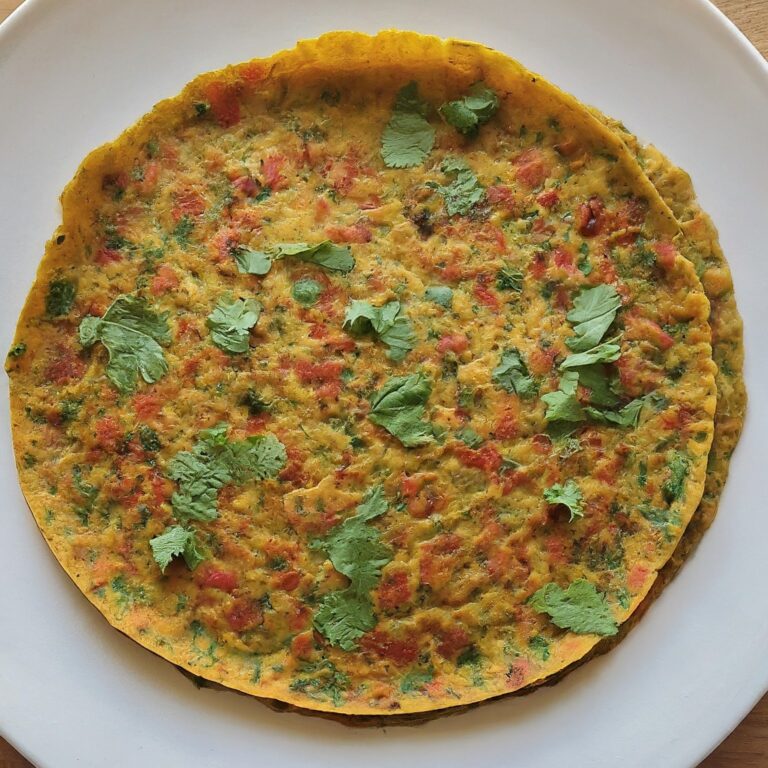 Chickpea and veggie crepes