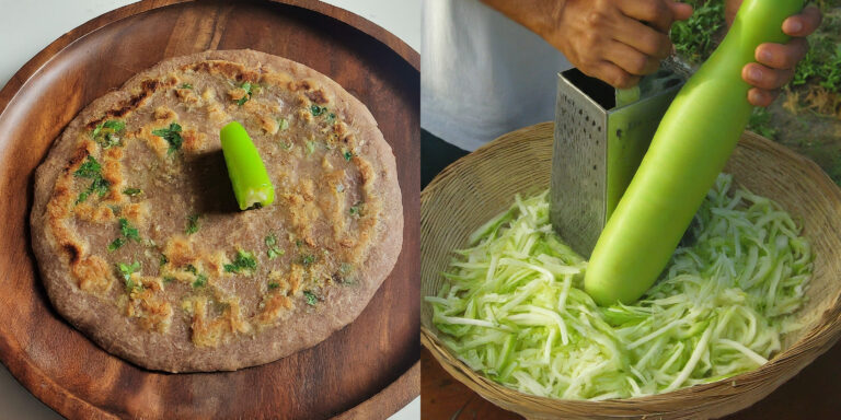 Ragi and Bottle gourd crepes