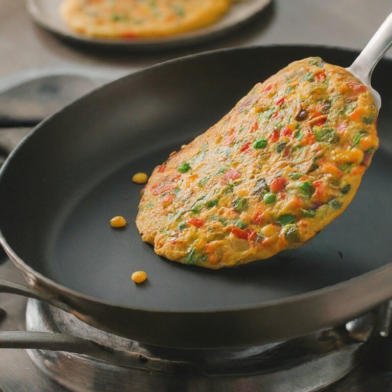 Whole masoor dal crepe with veggies