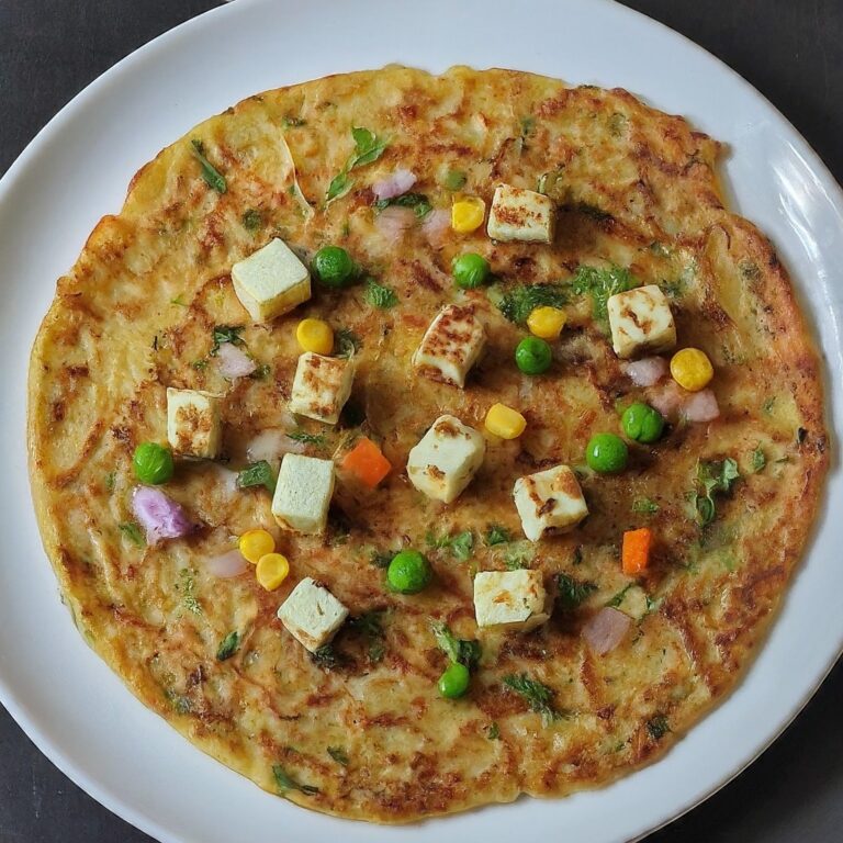 Paneer crepe with seasonal veggies